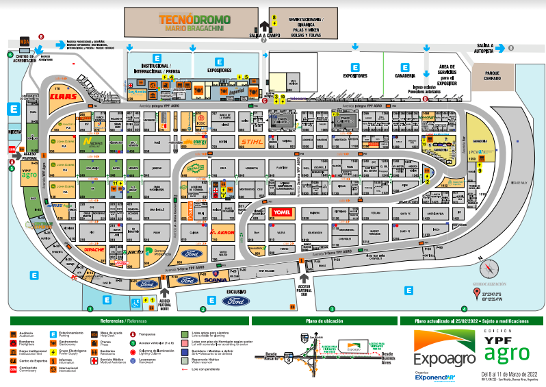 Plano y listado de Expositores Expoagro 2024 Edición YPF Agro